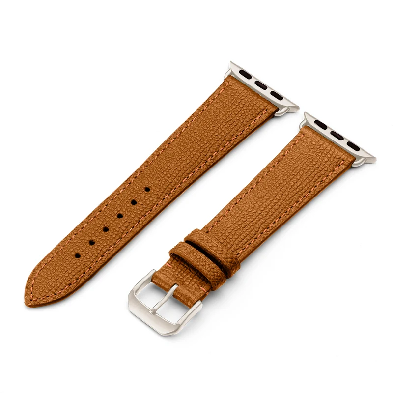 Apple Watch 1-9 Uhrenarmband AvelloStrap von Happel, Rindsleder, handgefertigt, Cognac