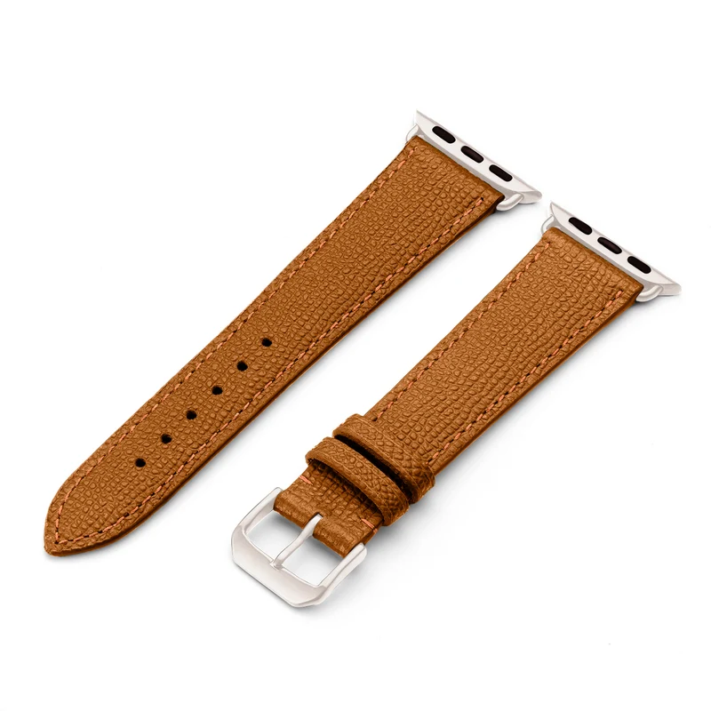 Apple Watch 1-9 Uhrenarmband AvelloStrap von Happel, Rindsleder, handgefertigt, Cognac