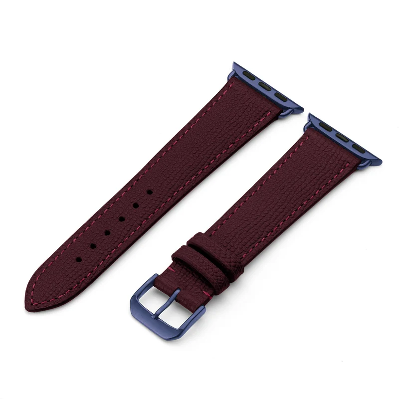 Apple Watch 1-9 Uhrenarmband AvelloStrap von Happel, Rindsleder, handgefertigt, Bordeaux