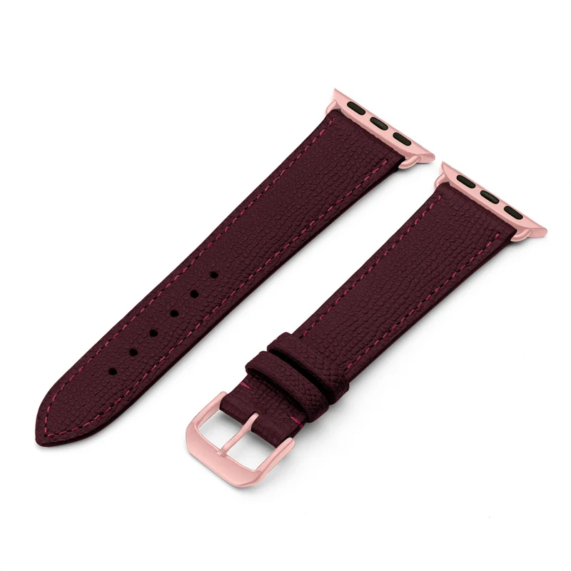 Apple Watch 1-9 Uhrenarmband AvelloStrap von Happel, Rindsleder, handgefertigt, Bordeaux