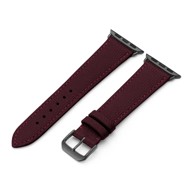 Apple Watch 1-9 Uhrenarmband AvelloStrap von Happel, Rindsleder, handgefertigt, Bordeaux