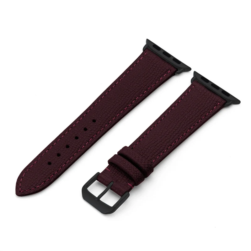 Apple Watch 1-9 Uhrenarmband AvelloStrap von Happel, Rindsleder, handgefertigt, Bordeaux
