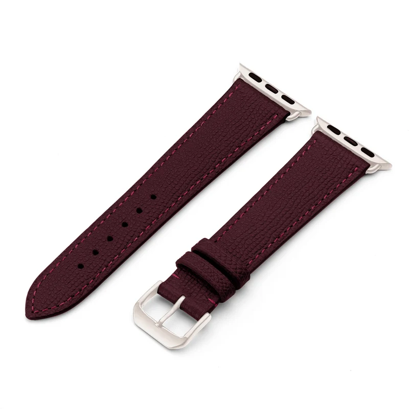 Apple Watch 1-9 Uhrenarmband AvelloStrap von Happel, Rindsleder, handgefertigt, Bordeaux