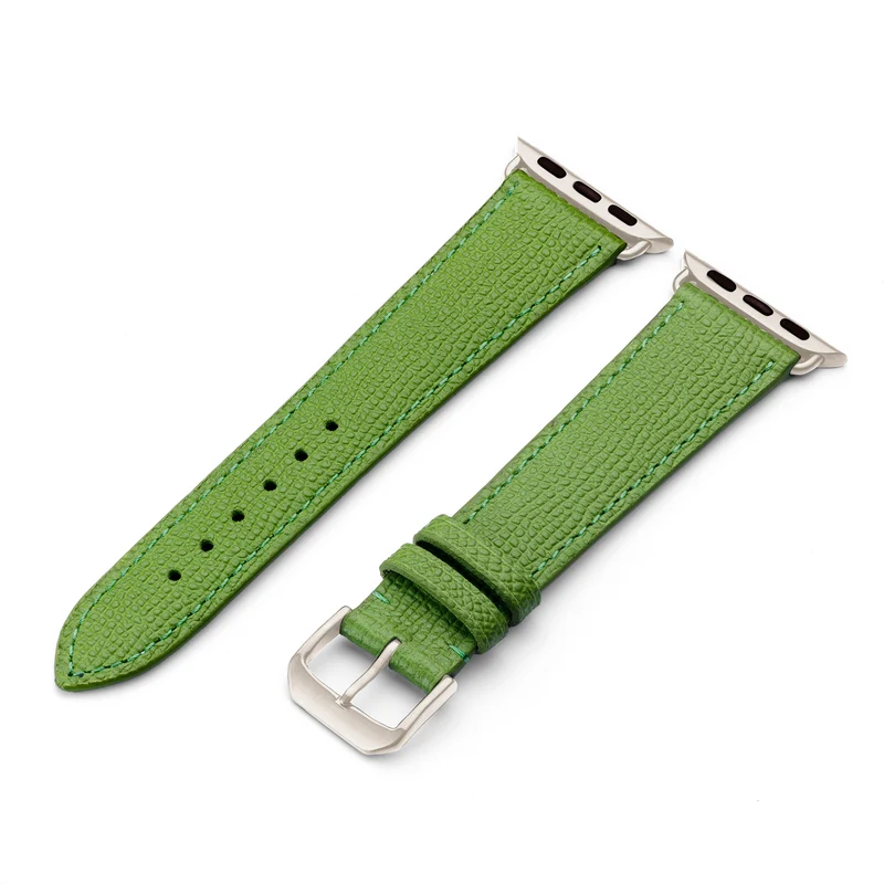 Apple Watch 1-9 Uhrenarmband AvelloStrap von Happel, Rindsleder, handgefertigt, Apfelgrün