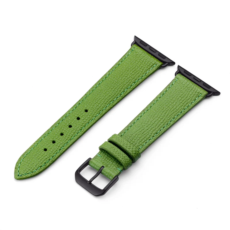 Apple Watch 1-9 Uhrenarmband AvelloStrap von Happel, Rindsleder, handgefertigt, Apfelgrün