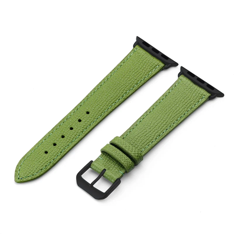 Apple Watch 1-9 Uhrenarmband AvelloStrap von Happel, Rindsleder, handgefertigt, Apfelgrün