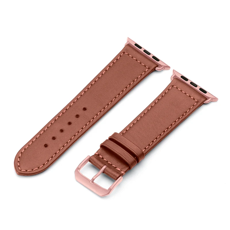 Apple Watch Uhrenarmband EcoChic von Happel, Rindsleder, handgefertigt, wasserfest, Mahagoni