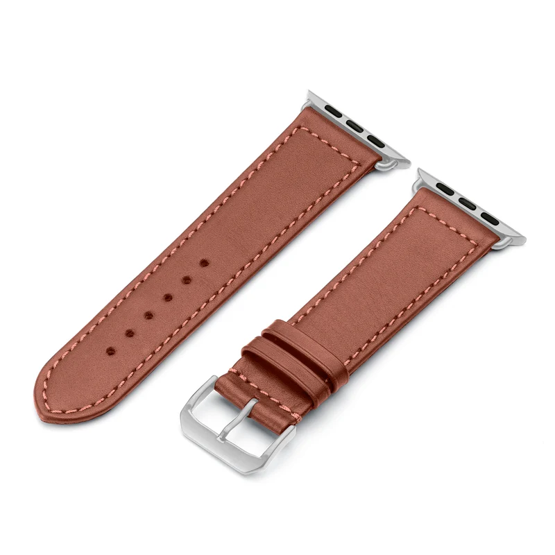Apple Watch Uhrenarmband EcoChic von Happel, Rindsleder, handgefertigt, wasserfest, Mahagoni