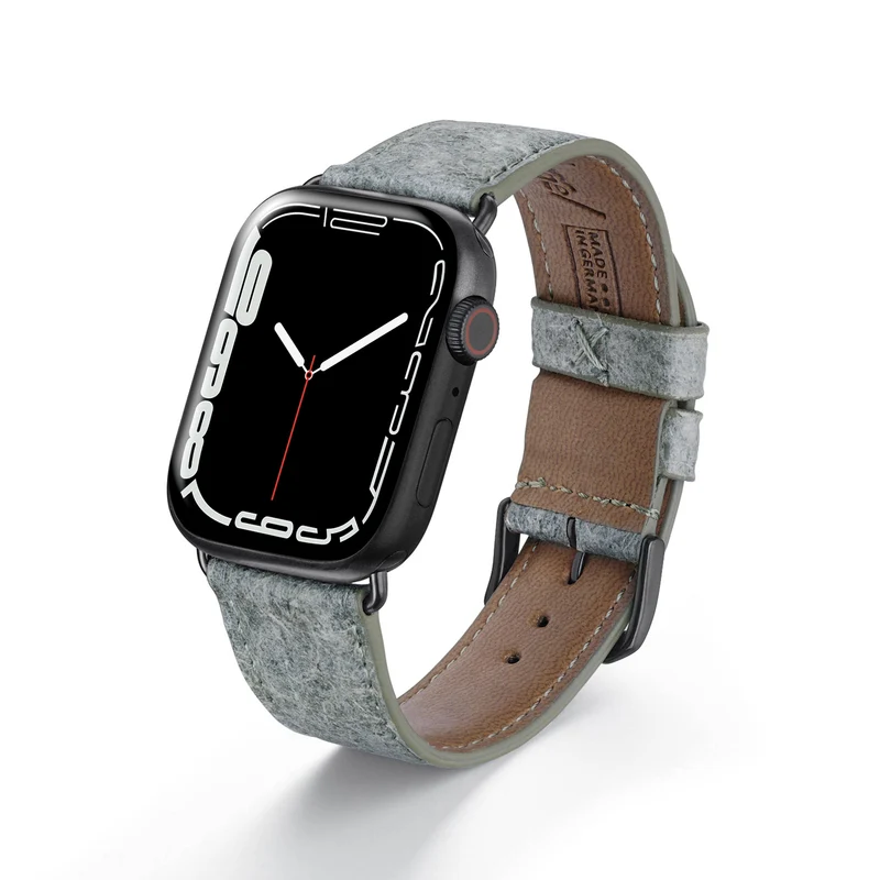Apple Watch Kokosarmband TerraRibbon von Happel, handgefertigt, 100 % Vegan, Light Indigo