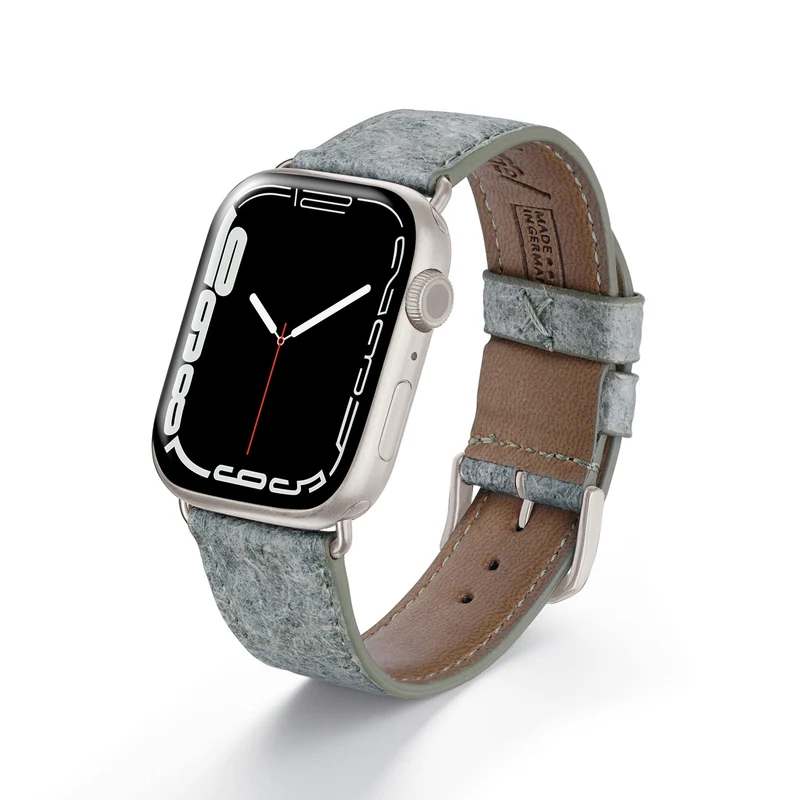 Apple Watch Kokosarmband TerraRibbon von Happel, handgefertigt, 100 % Vegan, Light Indigo