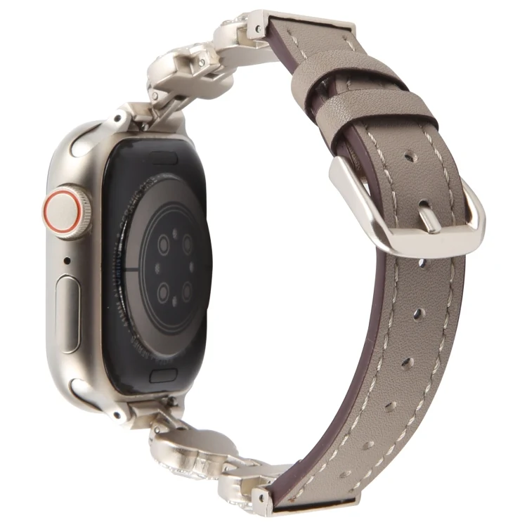 Leder Armband mit Strass für Apple Watch 38 mm - 49 mm