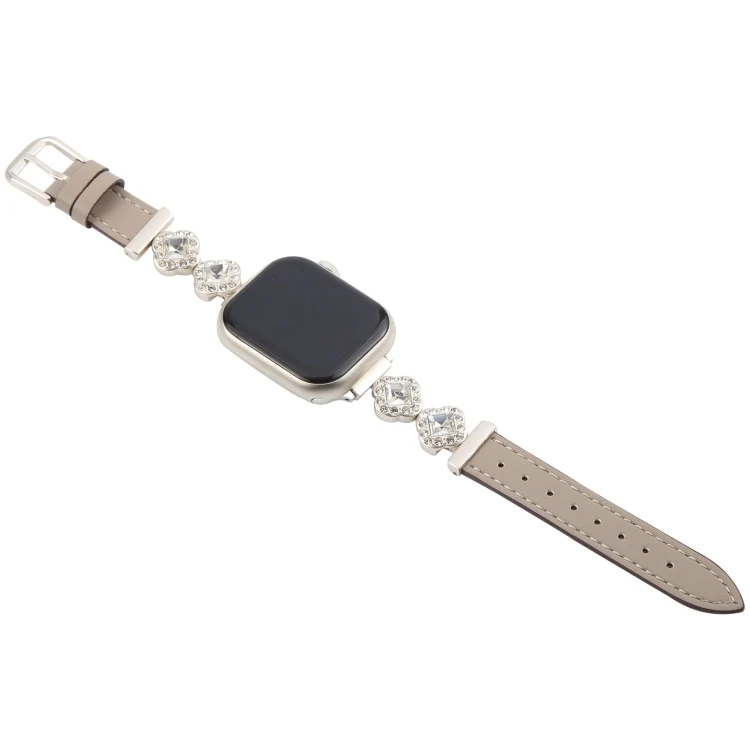 Leder Armband mit Strass für Apple Watch 38 mm - 49 mm