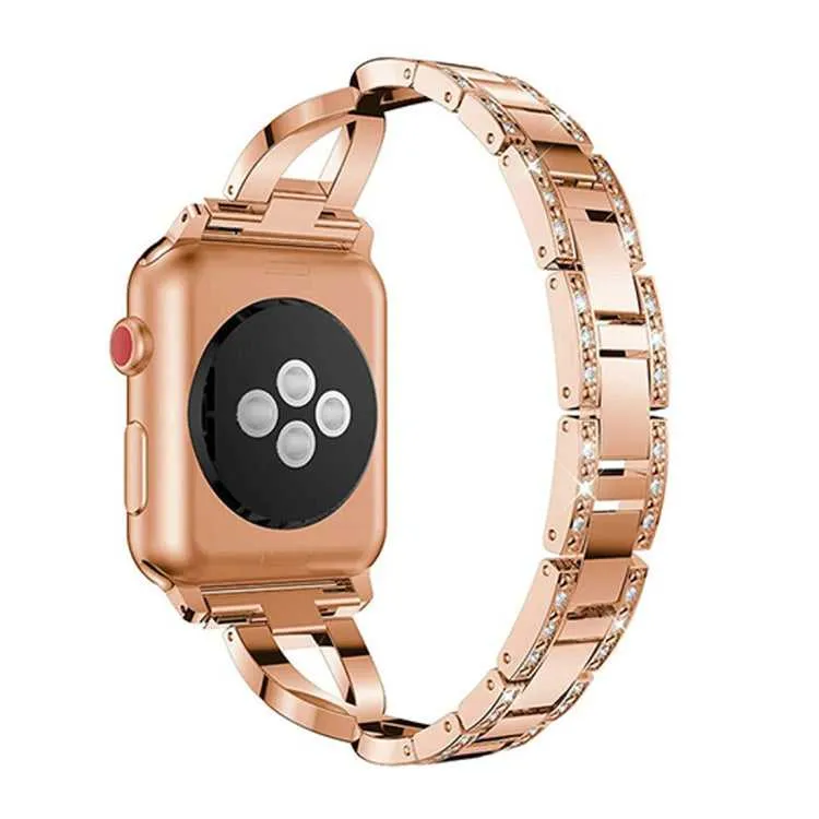 Strass Edelstahlarmband für Apple Watch 7 45mm | 6 & SE & 5 & 4 44mm | 3 & 2 & 1 42mm