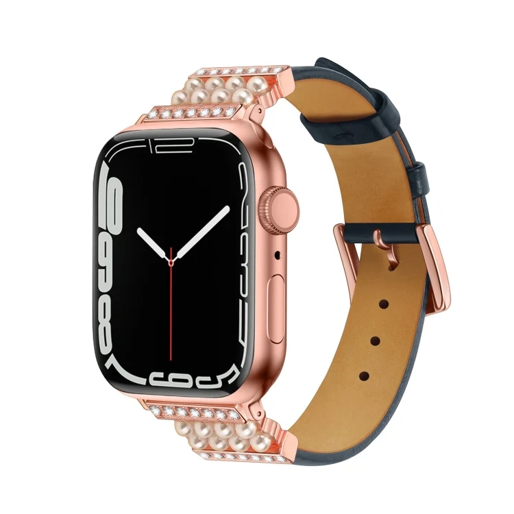 Leder Armband mit Strass für Apple Watch 7 | 6&SE&5&4 | 3&2&1