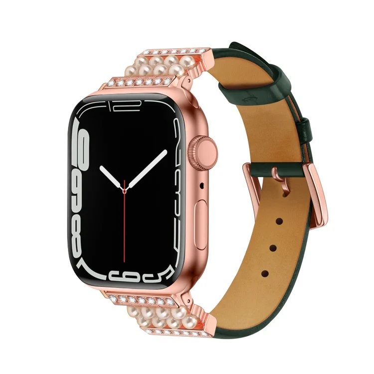 Leder Armband mit Strass für Apple Watch 7 | 6&SE&5&4 | 3&2&1