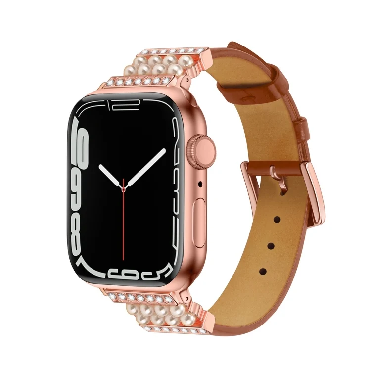 Leder Armband mit Strass für Apple Watch 7 | 6&SE&5&4 | 3&2&1