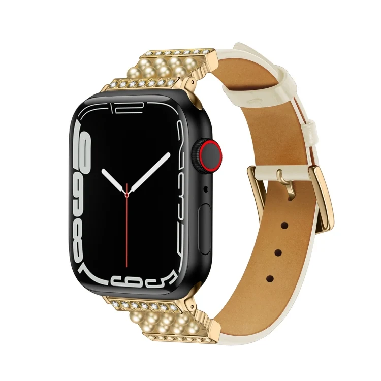 Leder Armband mit Strass für Apple Watch 7 | 6&SE&5&4 | 3&2&1
