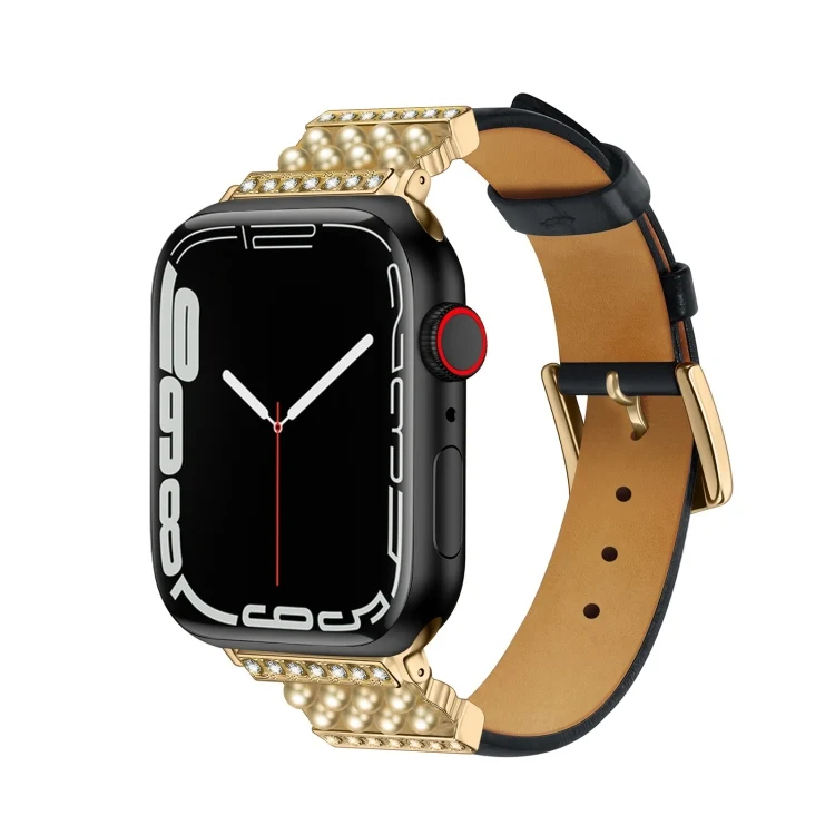 Leder Armband mit Strass für Apple Watch 7 | 6&SE&5&4 | 3&2&1