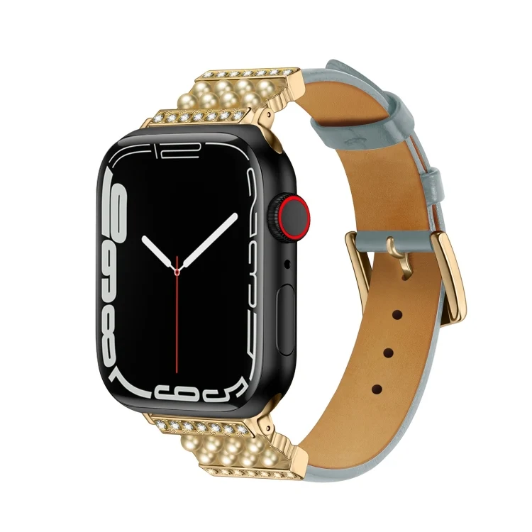 Leder Armband mit Strass für Apple Watch 7 | 6&SE&5&4 | 3&2&1