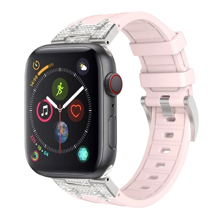 Silikon Armband mit Strass für Apple Watch 3 42mm