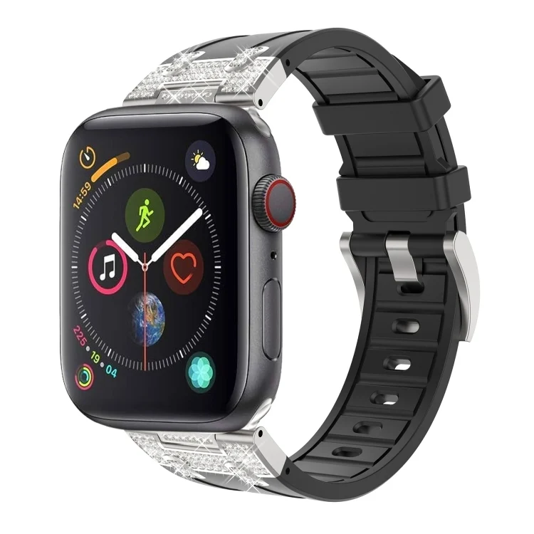 Silikon Armband mit Strass für Apple Watch 3 42mm