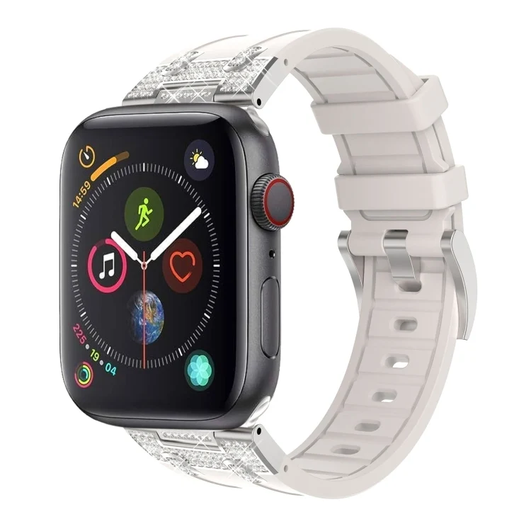 Silikon Armband mit Strass für Apple Watch 3 42mm