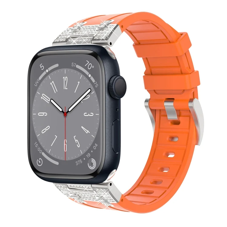 Silikon Armband mit Strass für Apple Watch SE 2022 44mm | 7 45mm | 6 44mm | 5 44mm | 4 44mm