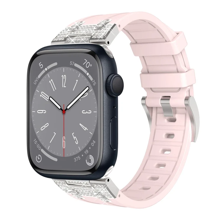 Silikon Armband mit Strass für Apple Watch SE 2022 44mm | 7 45mm | 6 44mm | 5 44mm | 4 44mm