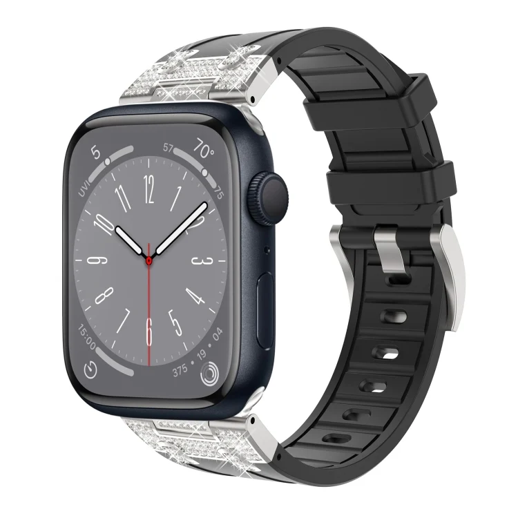 Silikon Armband mit Strass für Apple Watch SE 2022 44mm | 7 45mm | 6 44mm | 5 44mm | 4 44mm
