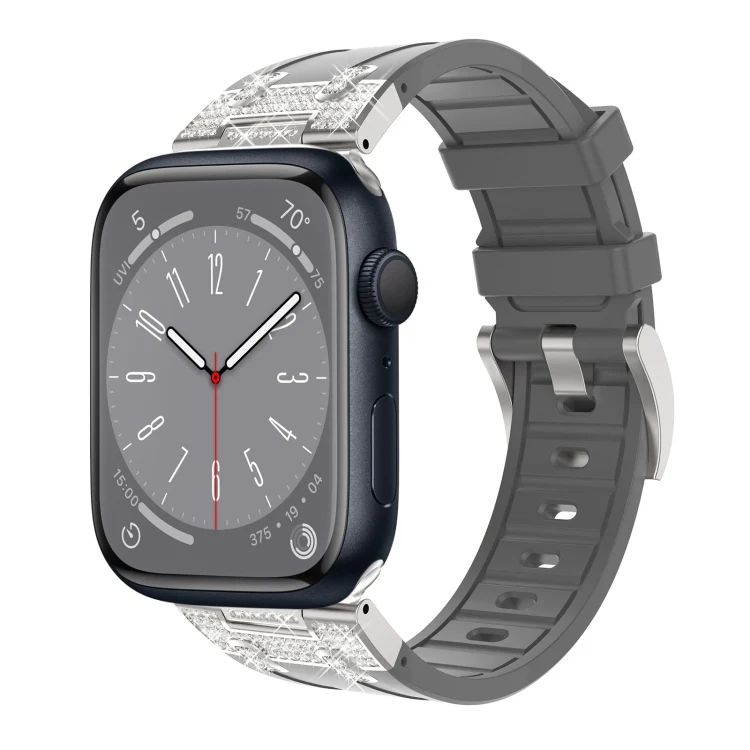 Silikon Armband mit Strass für Apple Watch SE 2022 44mm | 7 45mm | 6 44mm | 5 44mm | 4 44mm