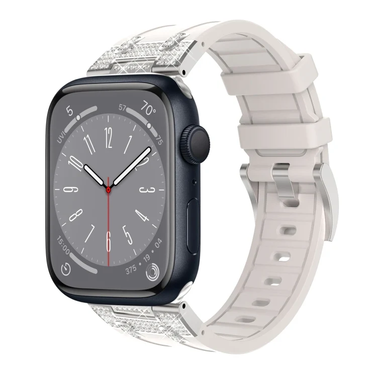 Silikon Armband mit Strass für Apple Watch SE 2022 44mm | 7 45mm | 6 44mm | 5 44mm | 4 44mm