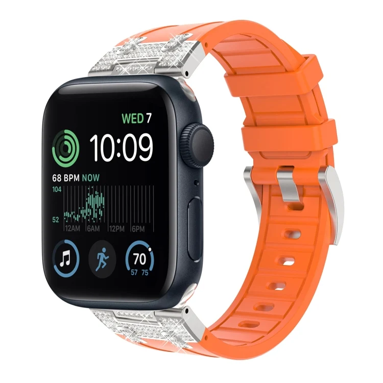 Silikon Armband mit Strass für Apple Watch SE 2022 44mm | 7 45mm | 6 44mm | 5 44mm | 4 44mm