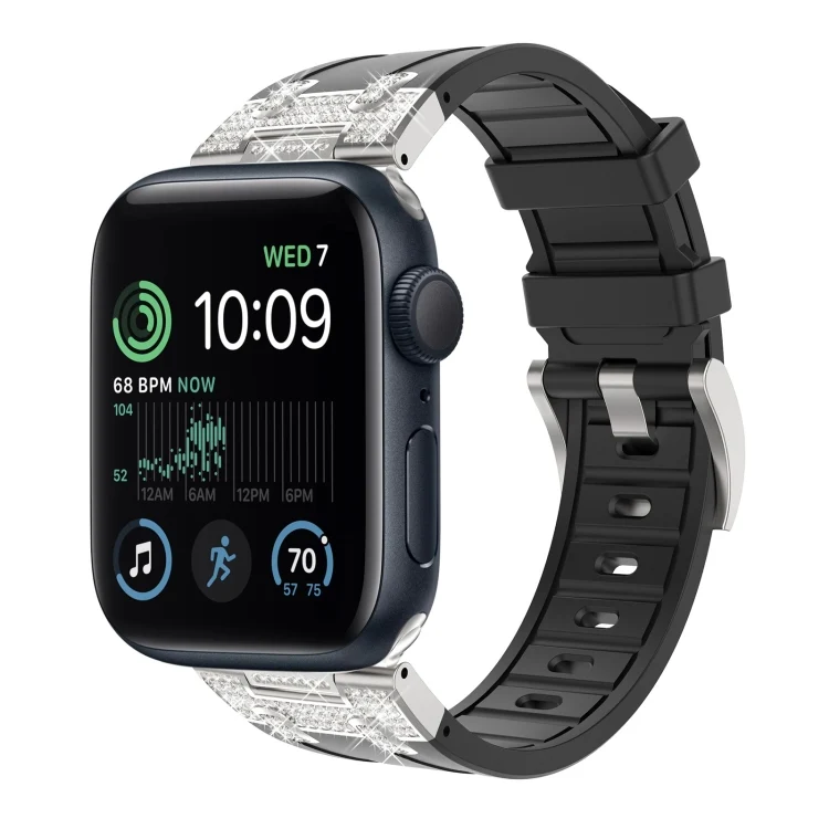 Silikon Armband mit Strass für Apple Watch SE 2022 44mm | 7 45mm | 6 44mm | 5 44mm | 4 44mm