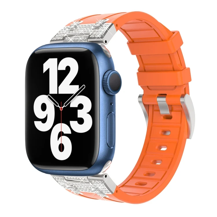 Silikon Armband mit Strass für Apple Watch SE 2022 44mm | 7 45mm | 6 44mm | 5 44mm | 4 44mm