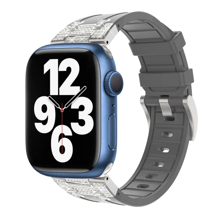 Silikon Armband mit Strass für Apple Watch SE 2022 44mm | 7 45mm | 6 44mm | 5 44mm | 4 44mm