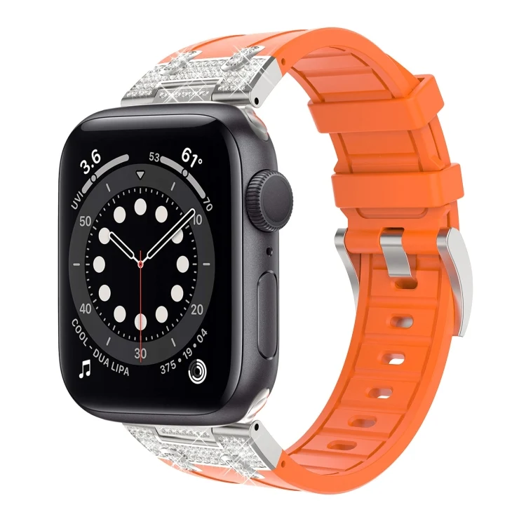 Silikon Armband mit Strass für Apple Watch SE 2022 44mm | 7 45mm | 6 44mm | 5 44mm | 4 44mm