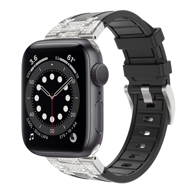 Silikon Armband mit Strass für Apple Watch SE 2022 44mm | 7 45mm | 6 44mm | 5 44mm | 4 44mm