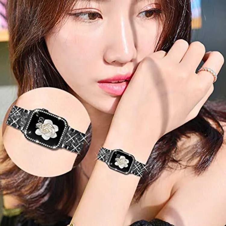 Strass Glitzer Armband für Apple Watch 45 - 38 mm