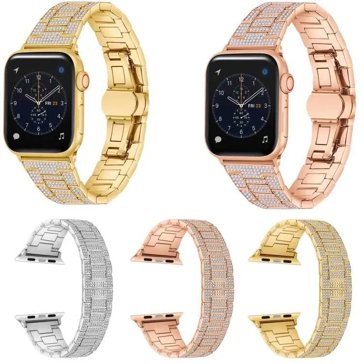Strass Glitzer Armband für Apple Watch 45 - 38 mm