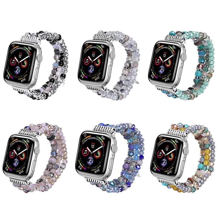 Damen Armband mit Strass Perlen für Apple Watch 38 mm- 49 mm