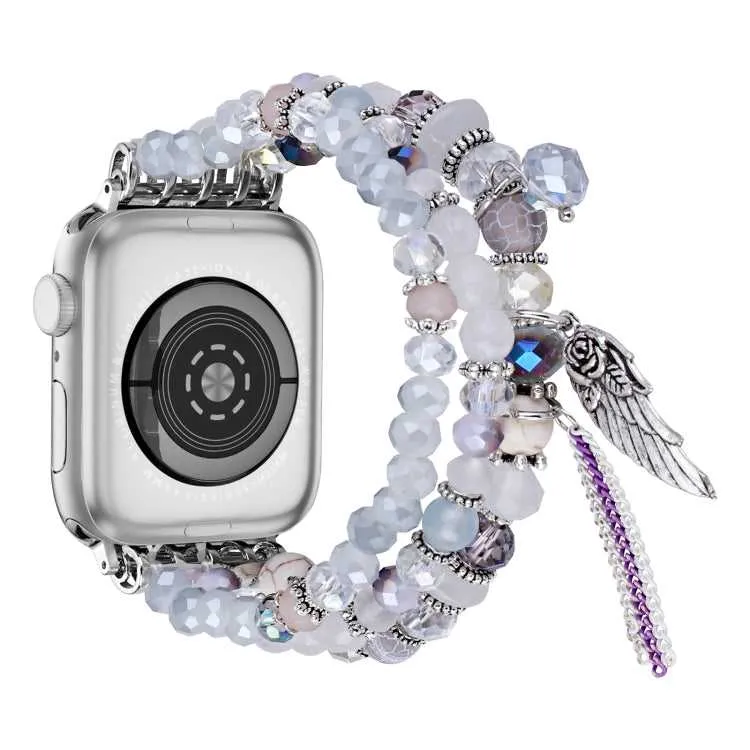 Damen Armband mit Strass Perlen für Apple Watch 38 mm- 49 mm