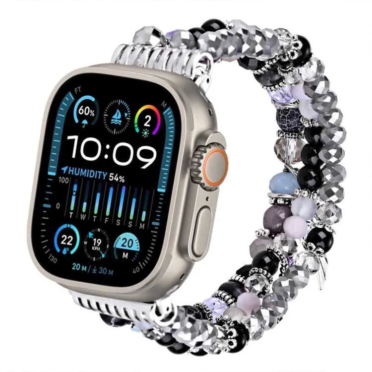 Damen Armband mit Strass Perlen für Apple Watch 38 mm- 49 mm