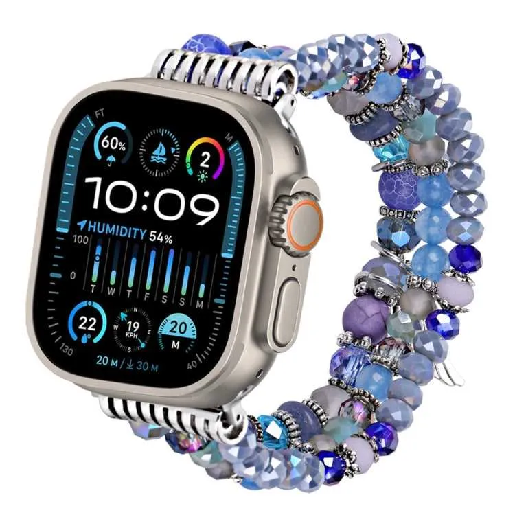 Damen Armband mit Strass Perlen für Apple Watch 38 mm- 49 mm