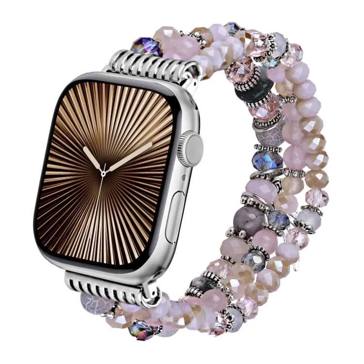 Damen Armband mit Strass Perlen für Apple Watch 38 mm- 49 mm