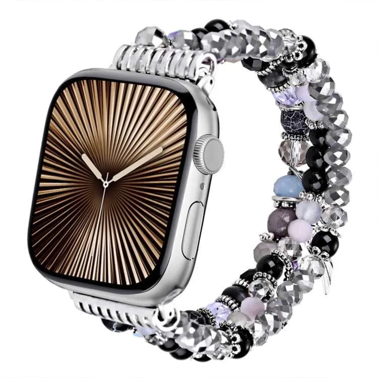 Damen Armband mit Strass Perlen für Apple Watch 38 mm- 49 mm