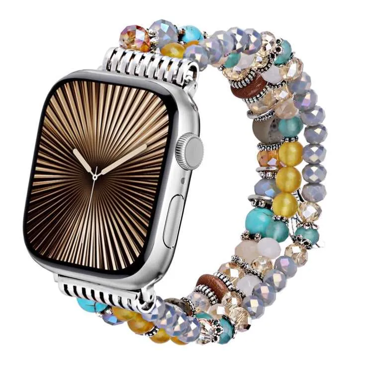 Damen Armband mit Strass Perlen für Apple Watch 38 mm- 49 mm