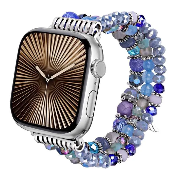 Damen Armband mit Strass Perlen für Apple Watch 38 mm- 49 mm