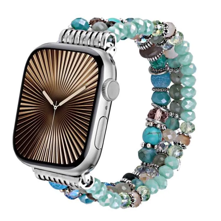 Damen Armband mit Strass Perlen für Apple Watch 38 mm- 49 mm