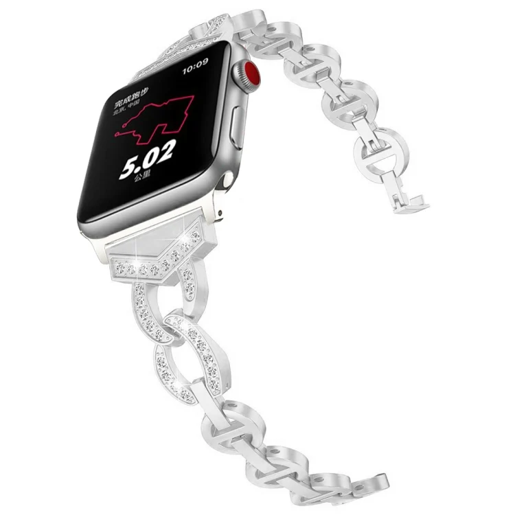 Strass Edelstahlarmband und Alu für Apple Watch Serie 3 & 2 & 1 38 mm