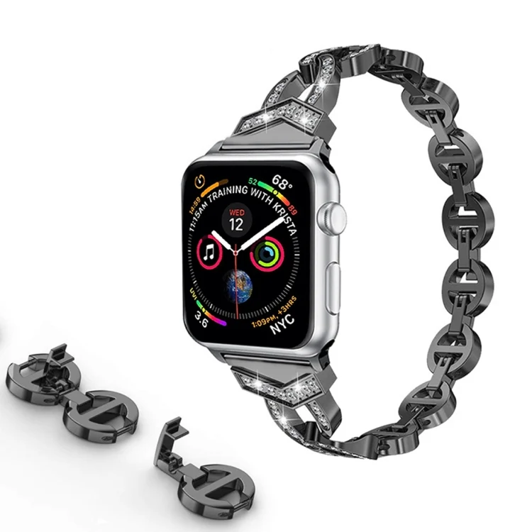 Strass Edelstahlarmband und Alu für Apple Watch Serie 3 & 2 & 1 42 mm